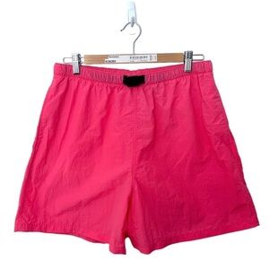 Vintage 90s Shorts Hot Pink Barbie Nylon Shorts Denver Haynes Retro Festival